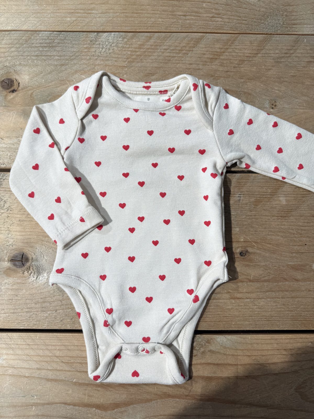 A Tiny Story - baby romper long sleeve - pearl hearts