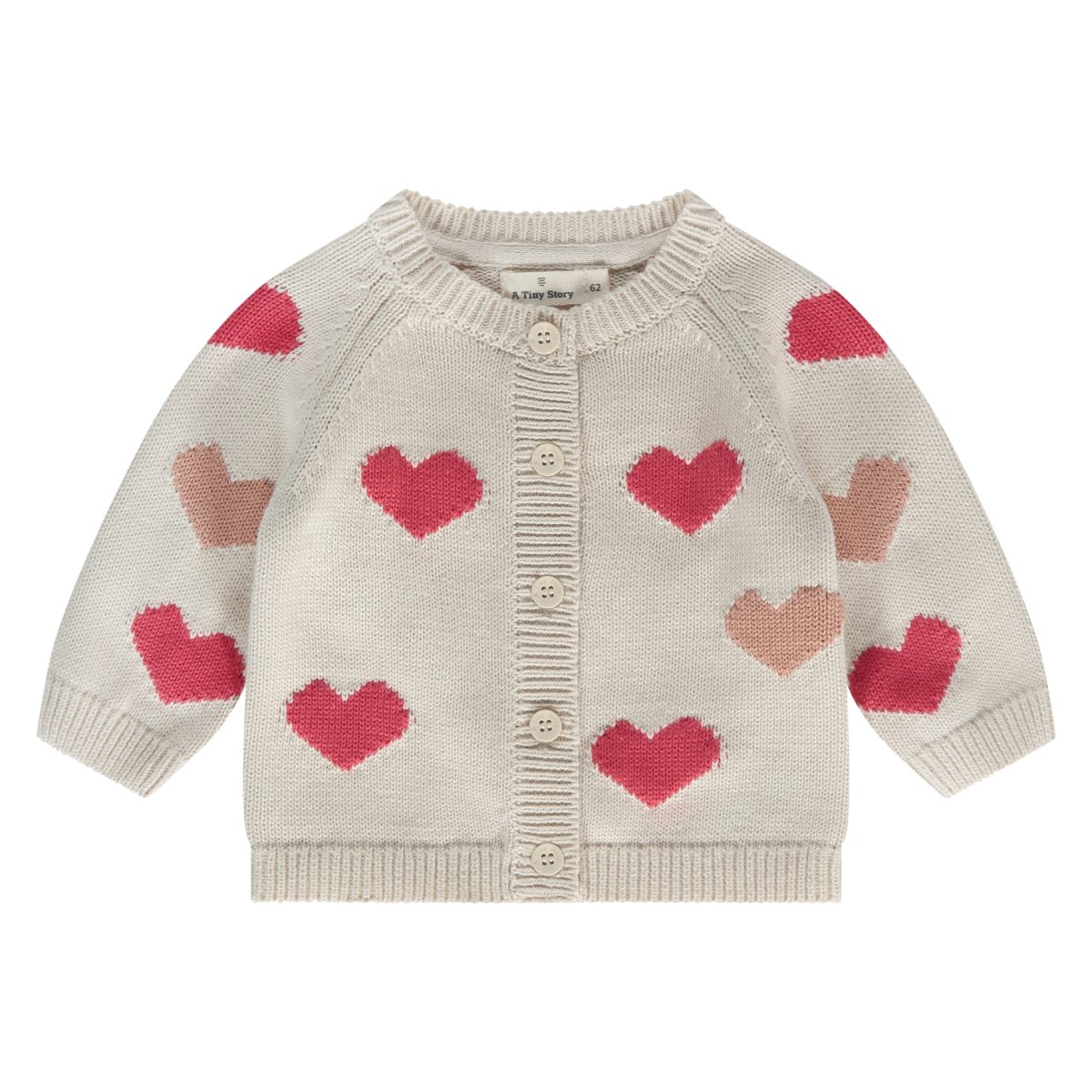 A Tiny Story - Baby Cardigan Pearl Hearts