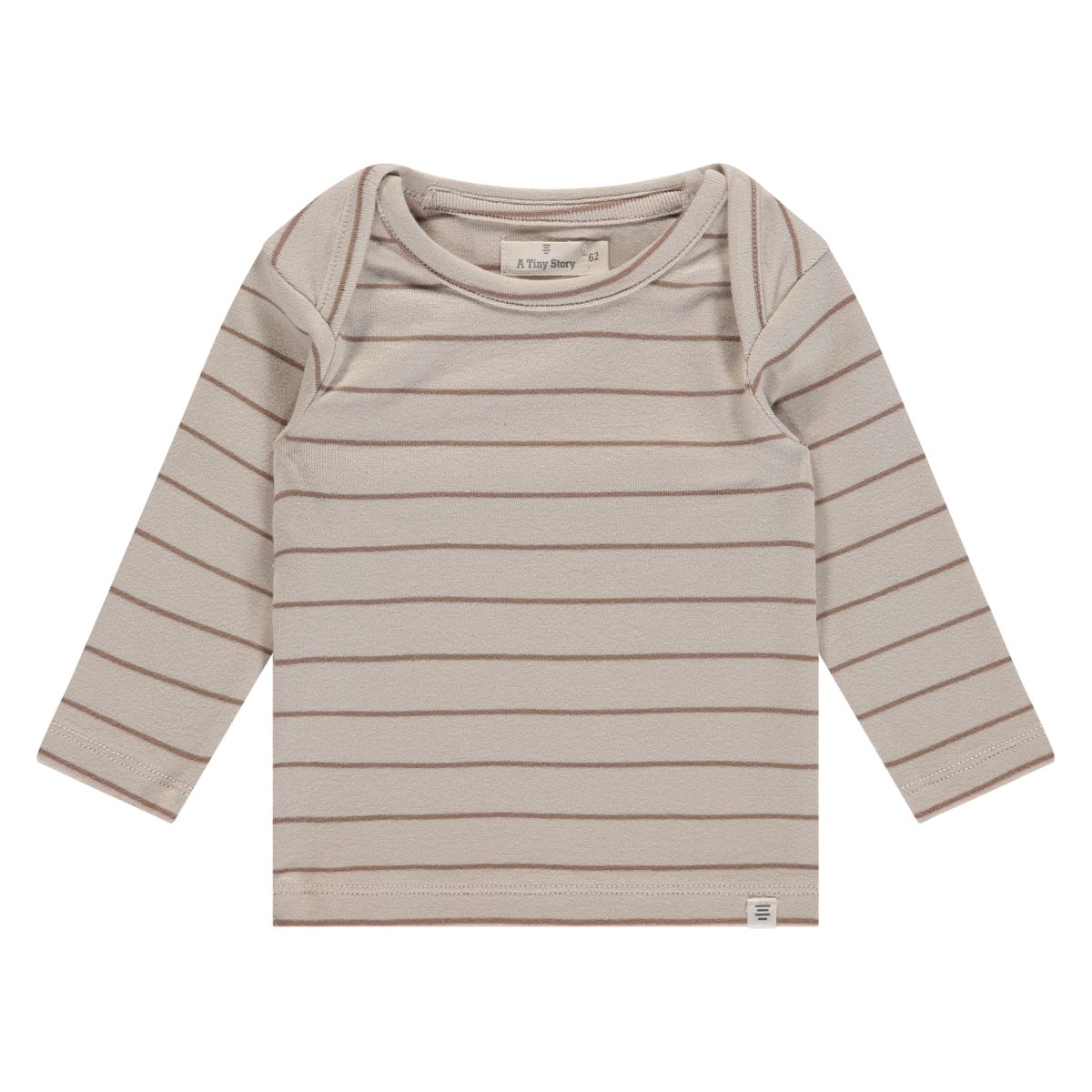 A Tiny Story - baby t shirt long sleeve - pearl stripes