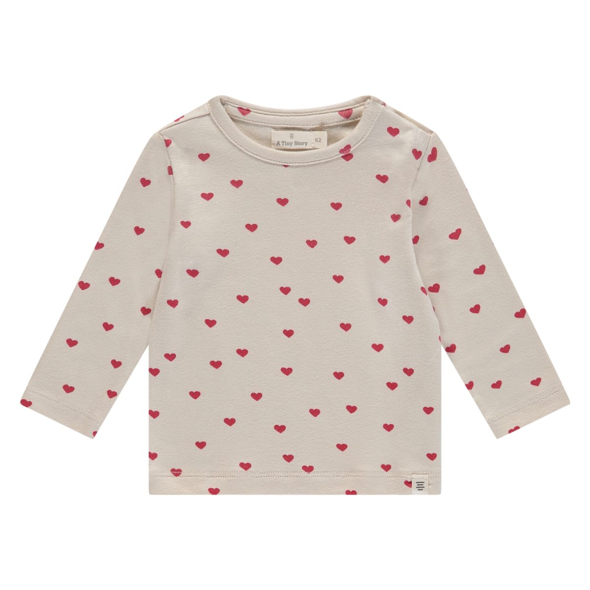 A Tiny Story - baby t shirt long sleeve - pearl hearts