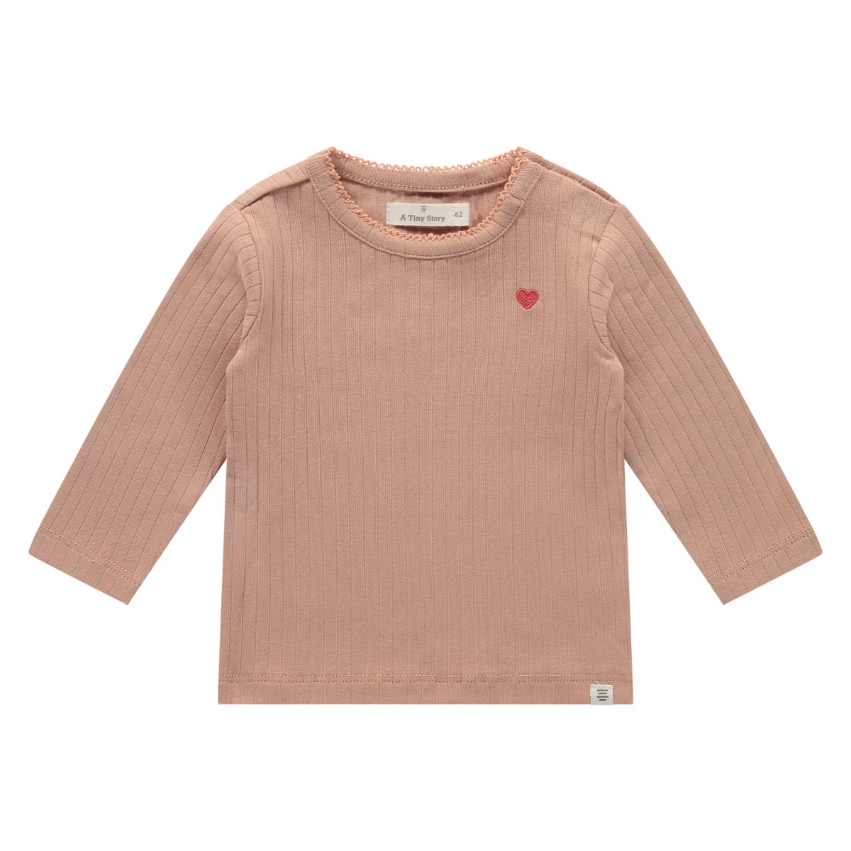 A Tiny Story - baby t shirt long sleeve - dusty coral