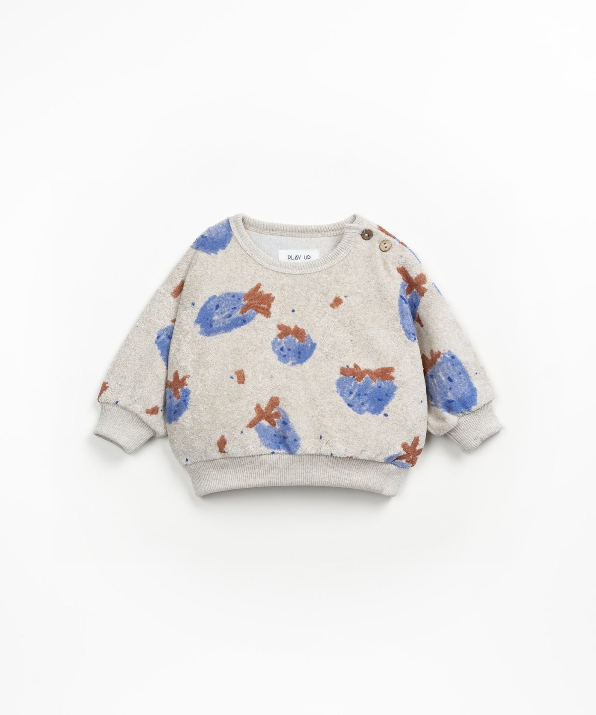 Play Up - Printed Plush Sweater Grey