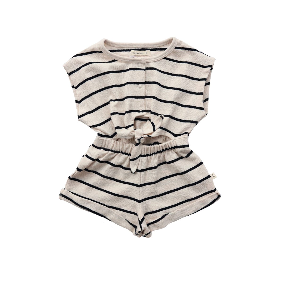 Your Wishes - Stripes Front Tie Playsuit