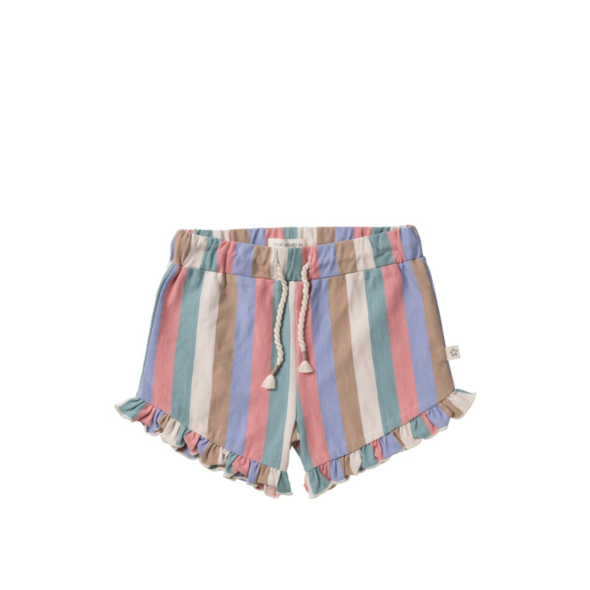 Your Wishes - Multi Stripes Ruffle Shorts Multicolor