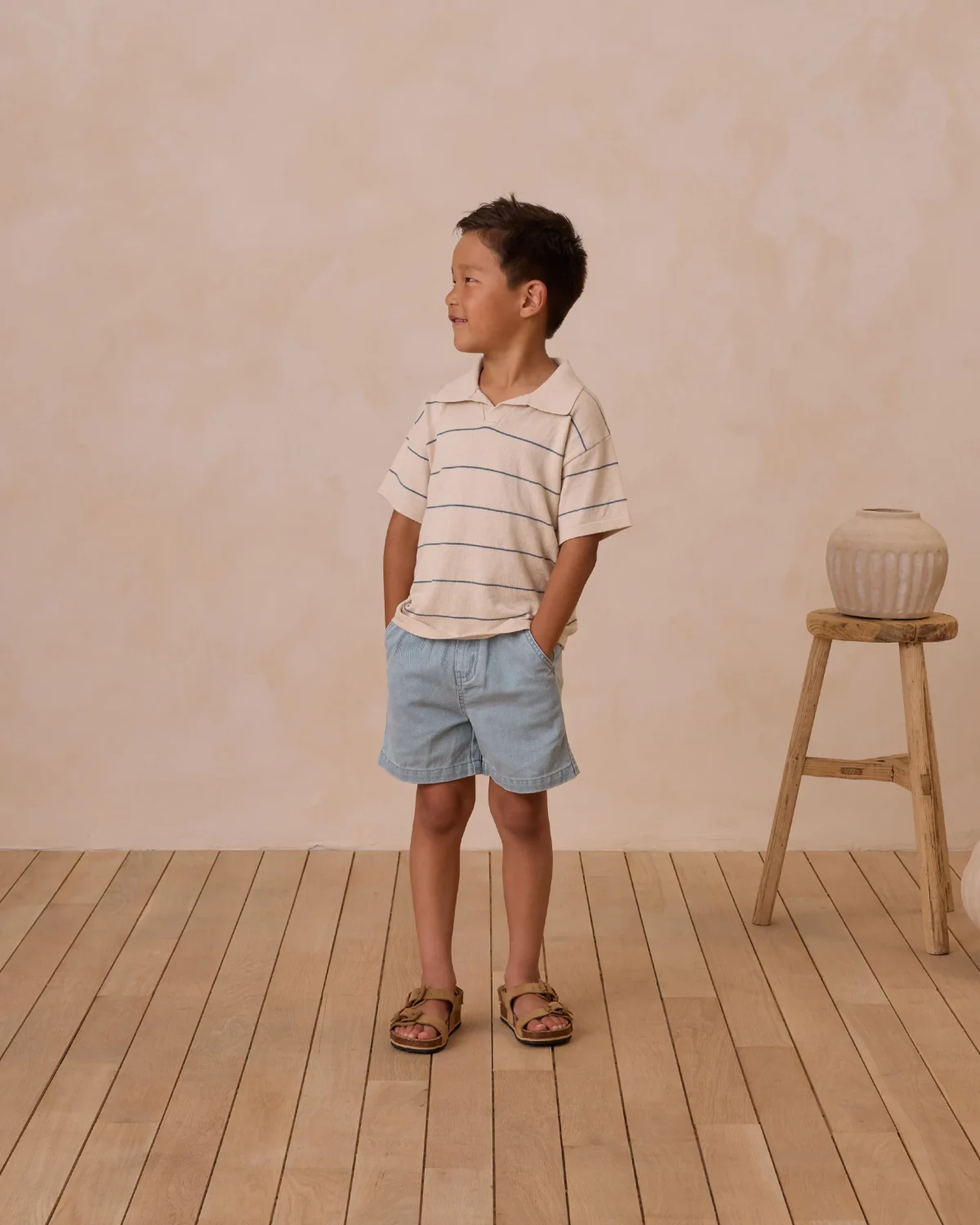 Rylee & Cru - Chandler Knit Polo Eucalyptus Stripe - Afbeelding 5
