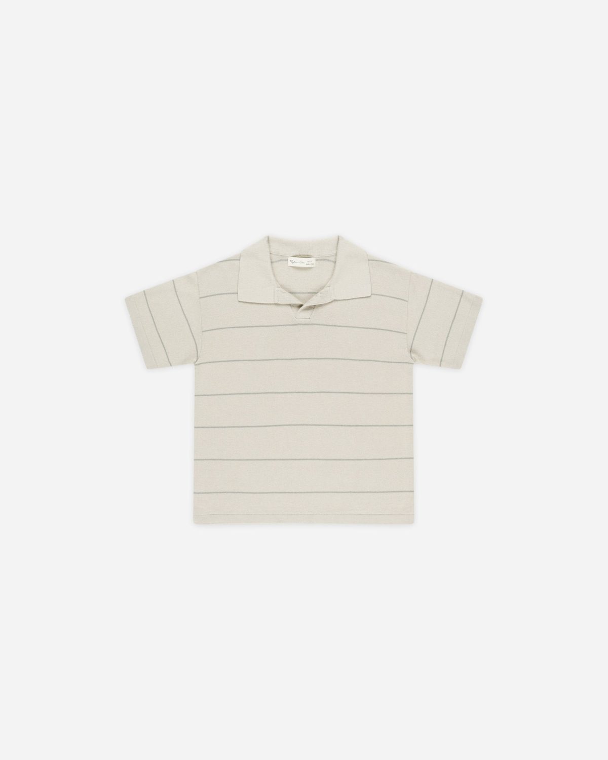 Rylee & Cru - Chandler Knit Polo Eucalyptus Stripe
