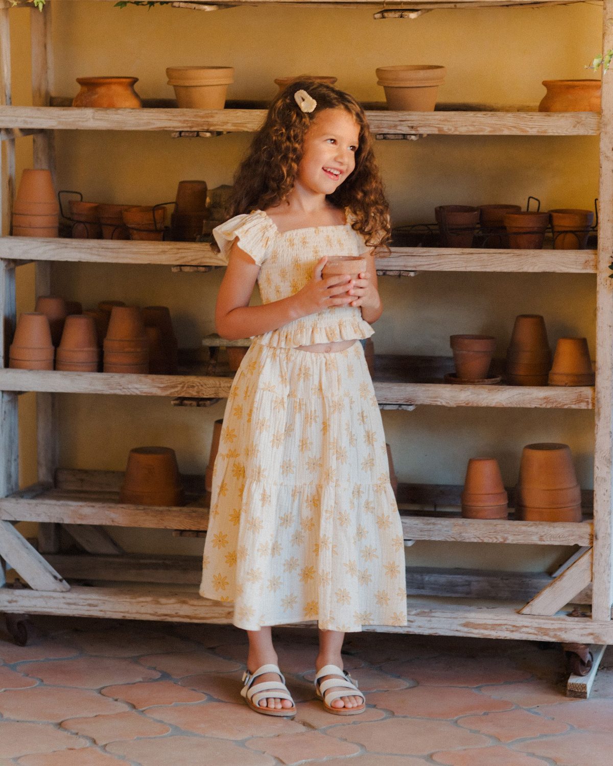 Rylee & Cru - Tiered Midi Skirt Daisies - Afbeelding 2