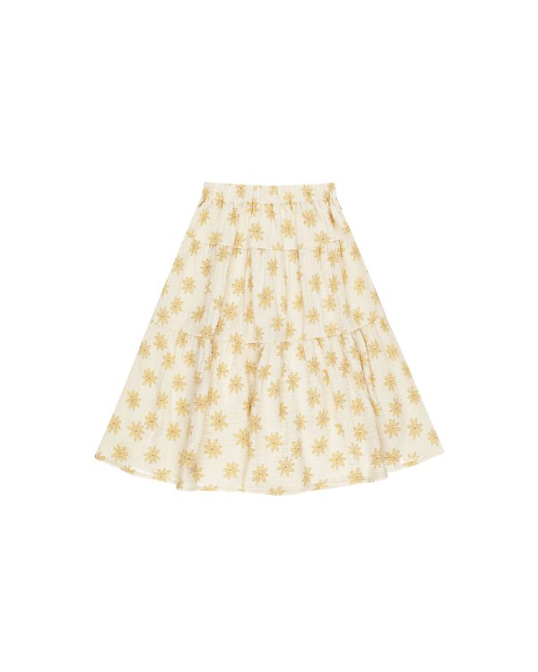 Rylee & Cru - Tiered Midi Skirt Daisies
