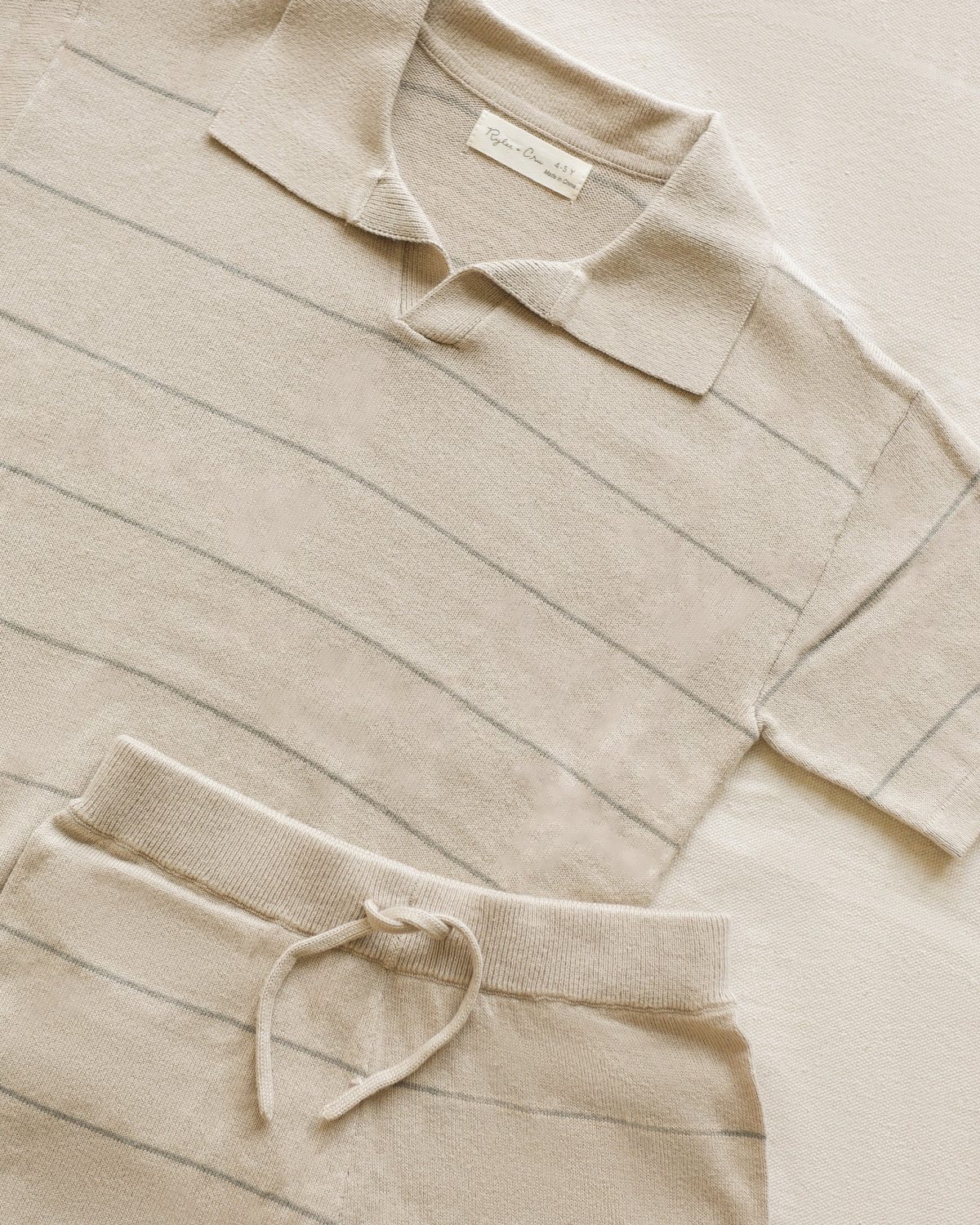 Rylee & Cru - Chandler Knit Polo Eucalyptus Stripe - Afbeelding 2