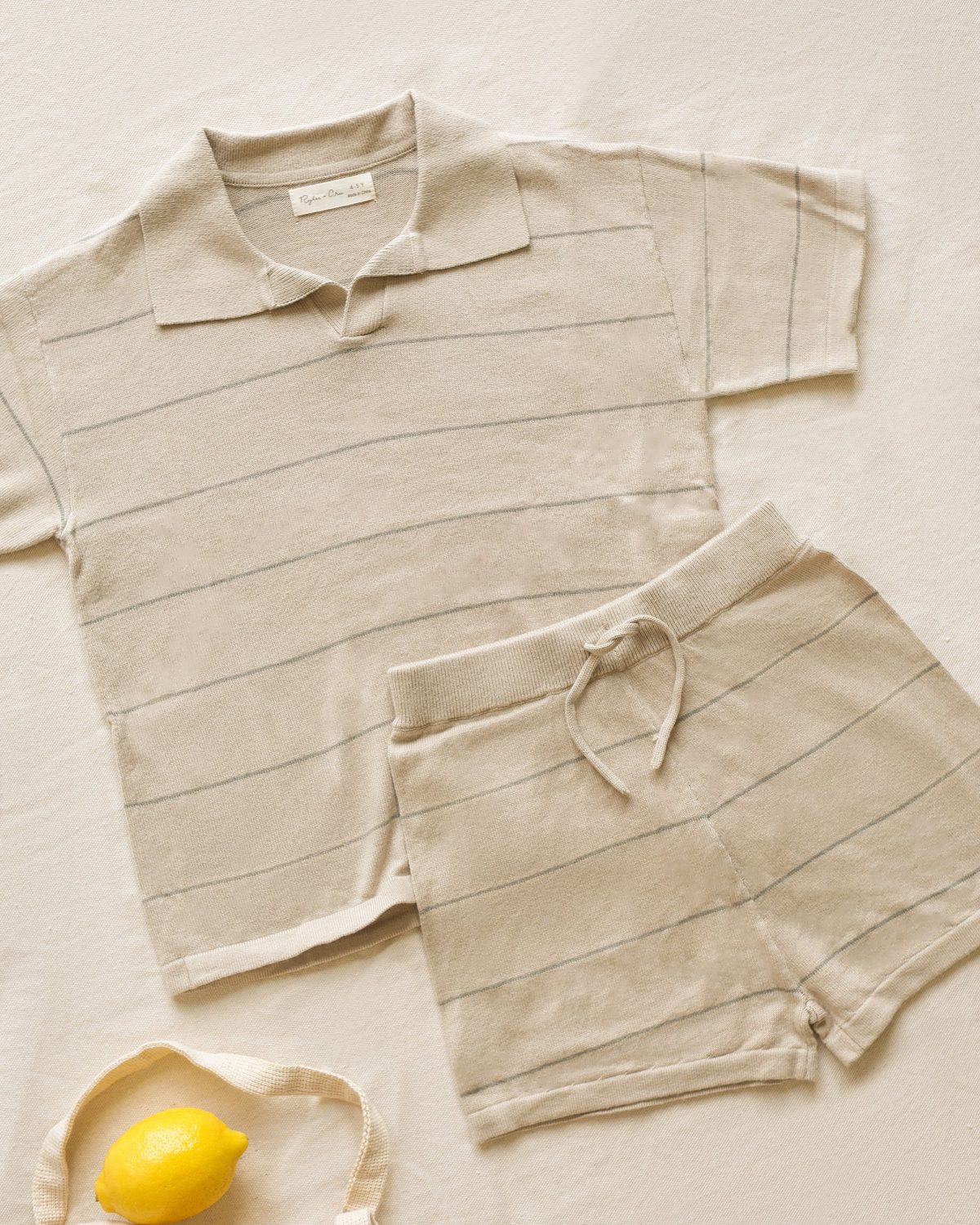 Rylee & Cru - Chandler Knit Polo Eucalyptus Stripe - Afbeelding 3