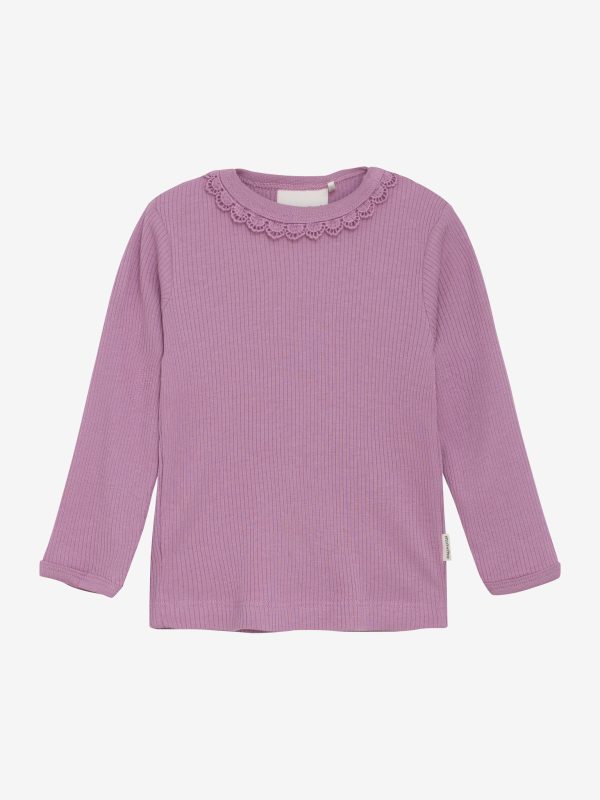 Minymo - T-shirt LS Rib  - Mauve Orchid
