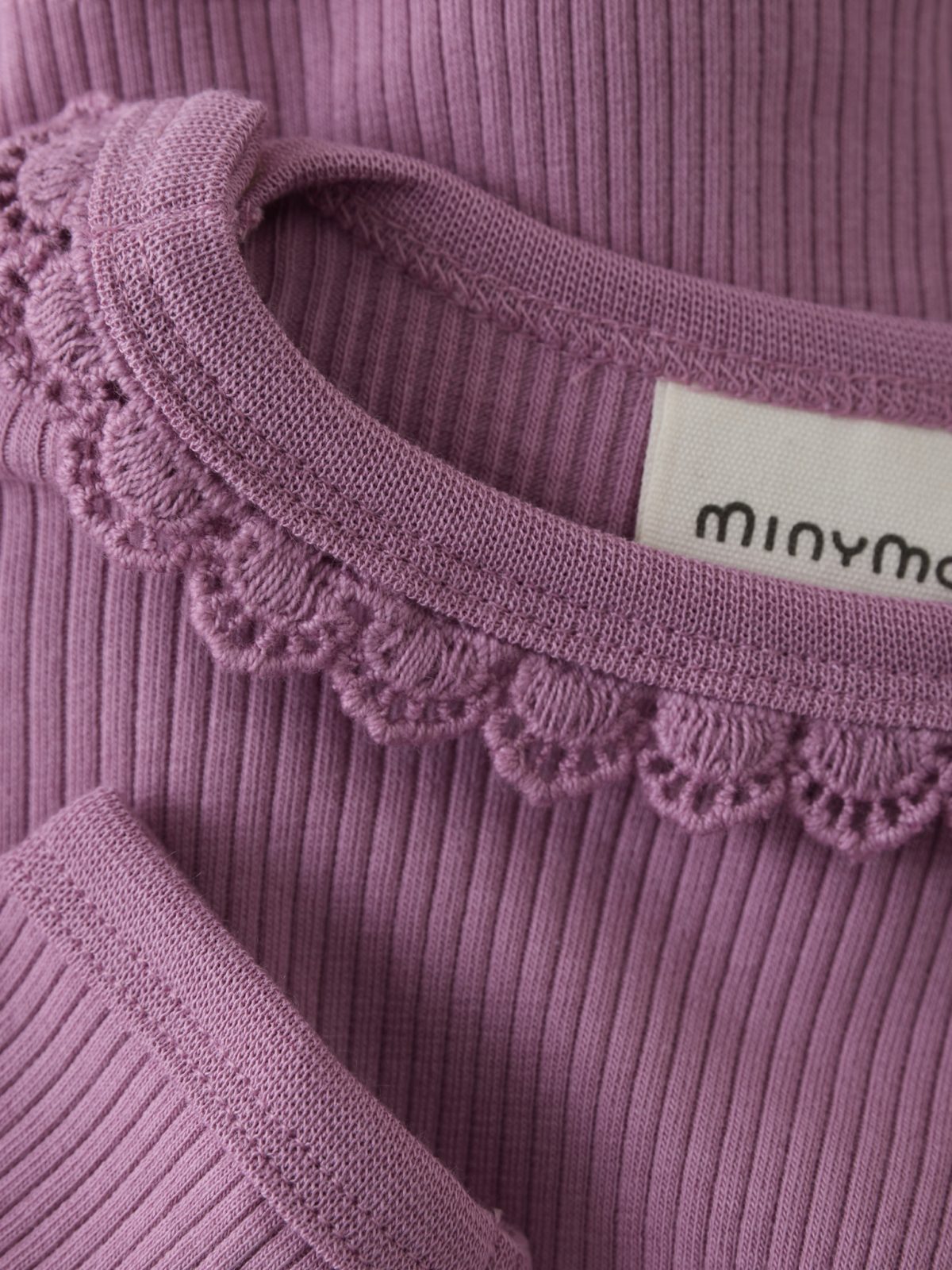 Minymo - T-shirt LS Rib  - Mauve Orchid - Afbeelding 3
