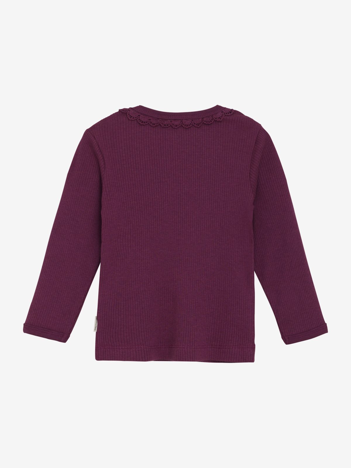 Minymo - T-shirt LS Rib - Raspberry Coulis - Afbeelding 2