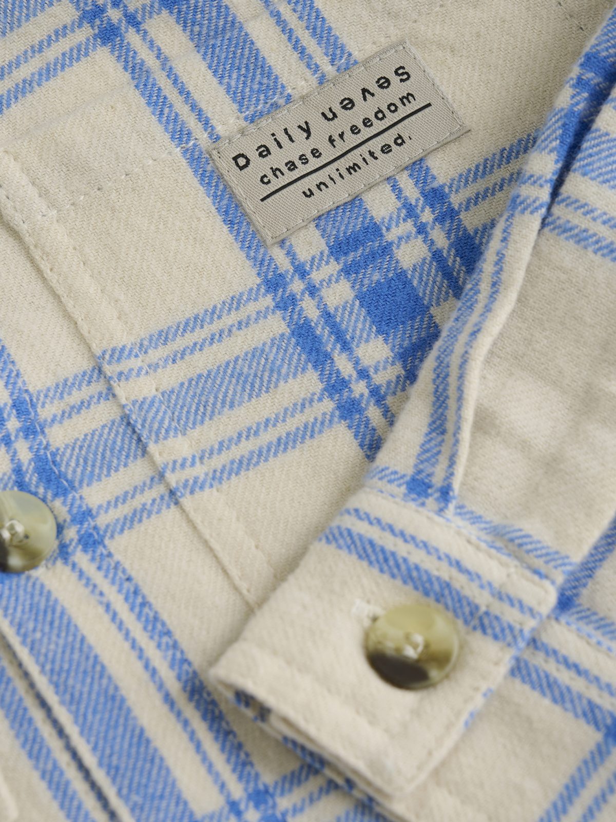 Daily Seven - Shirt Check Print Blue - Afbeelding 4