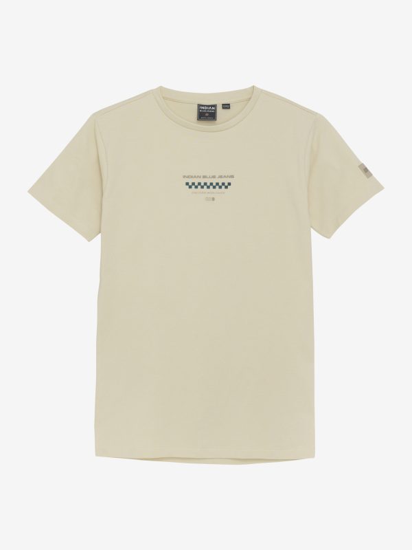 Indian Blue Jeans - T-Shirt Chest Print Sand