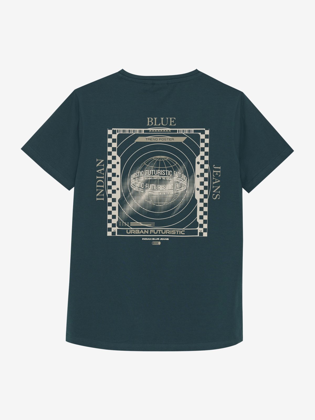 Indian Blue Jeans - T-Shirt Chest and Backprint Green - Afbeelding 4