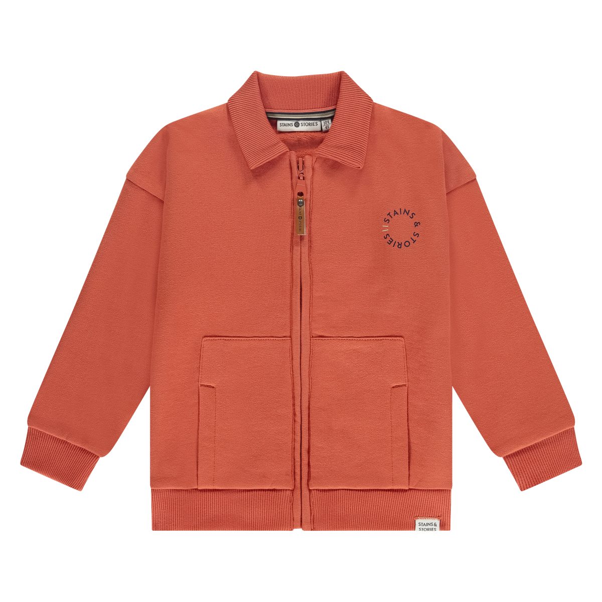 Stains & Stories - Boys sweat cardigan Pomegranate