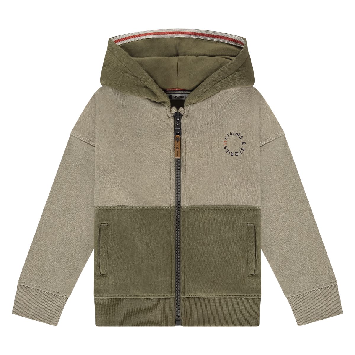Stains & Stories - Boys sweat cardigan Army