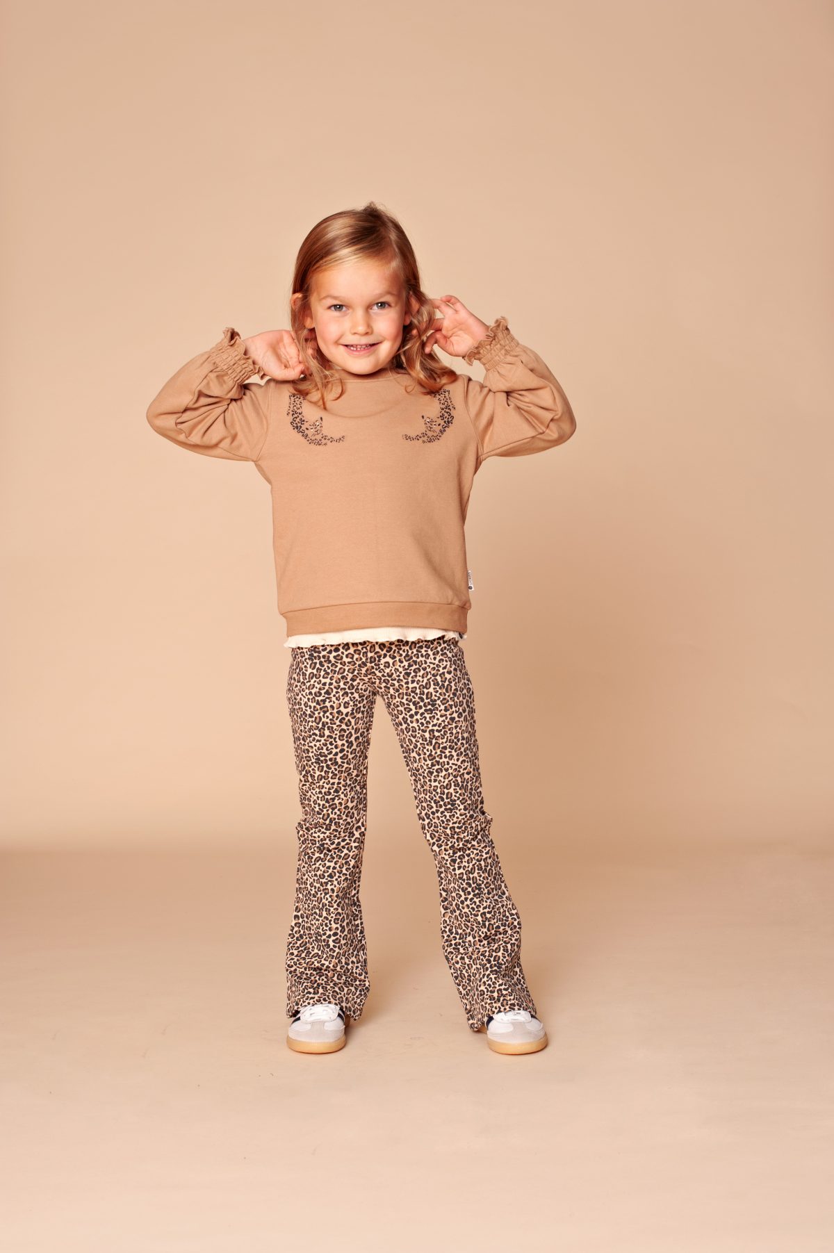 Stains & Stories - Girls flared pants Beige Leo - Afbeelding 2