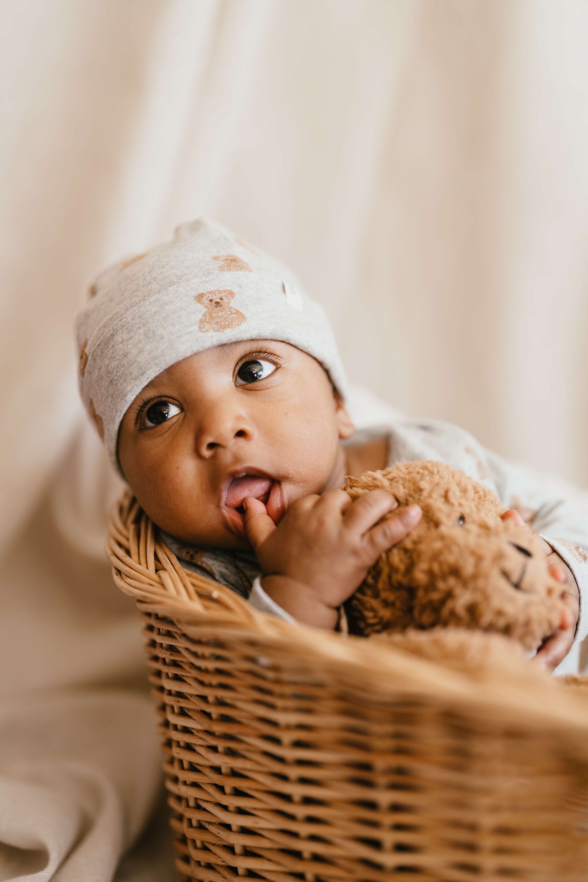 A Tiny Story - baby hat Light grey melange Bears - Afbeelding 4