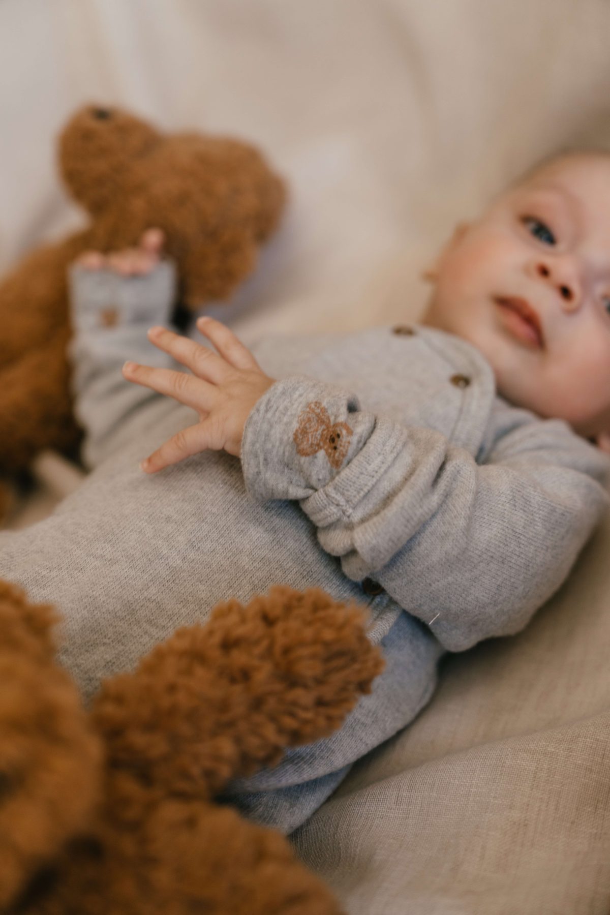 A Tiny Story - Baby suit long sleeve Light grey melange - Afbeelding 4