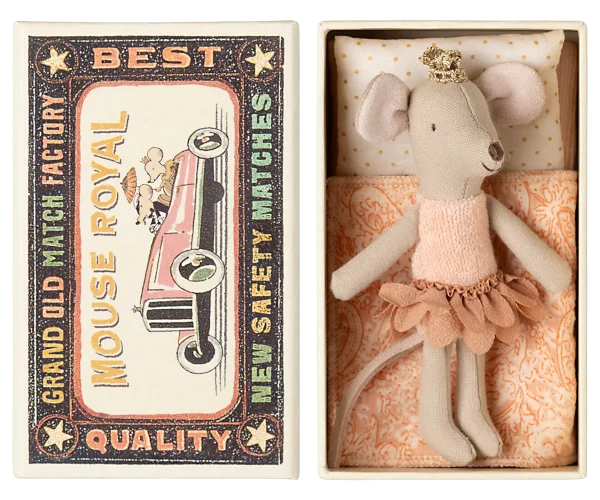 Maileg - Princess mouse, Little sister in matchbox