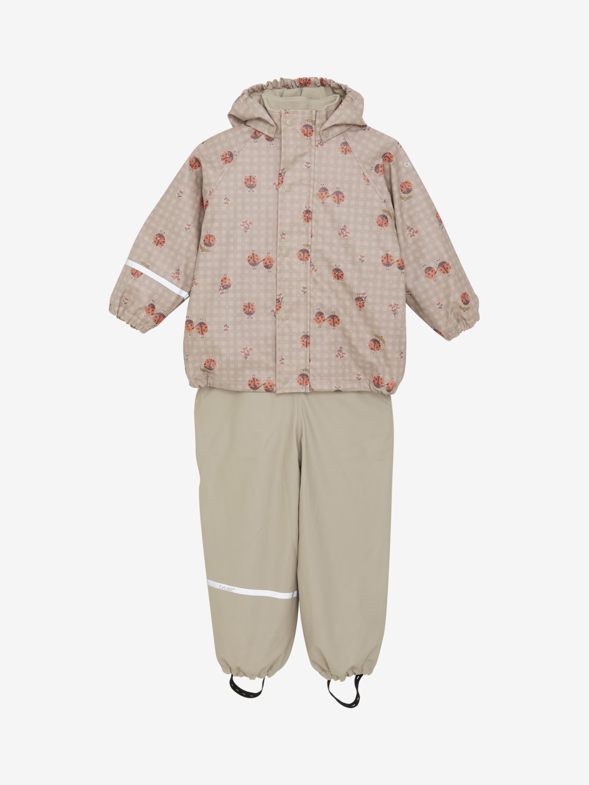 CeLaVi - Rainwear Set - AOP, w. fleece ladybug