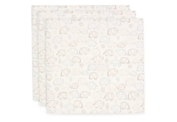 Jollein - Hydrofiele Doek Small 70x70cm - Elephant Tales - 3 Stuks